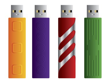 Various USB sticks set 2 clipart