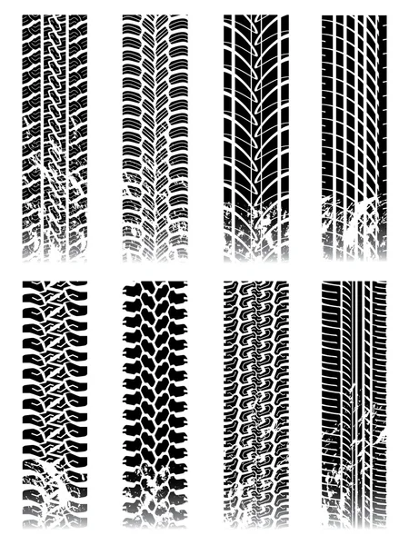 Nouvel ensemble de traces de pneus — Image vectorielle