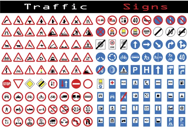 Traffic sign collection — Stock Vector