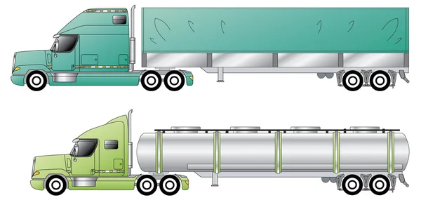 Camions conventionnels américains — Image vectorielle