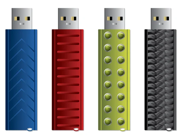 Різні USB палички набір 4 — стоковий вектор