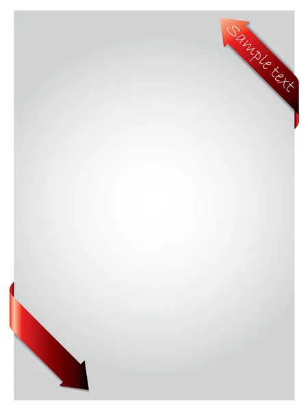 Röda pilar curling papper — Stock vektor