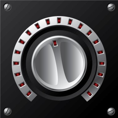 Volume knob with LED 2 clipart