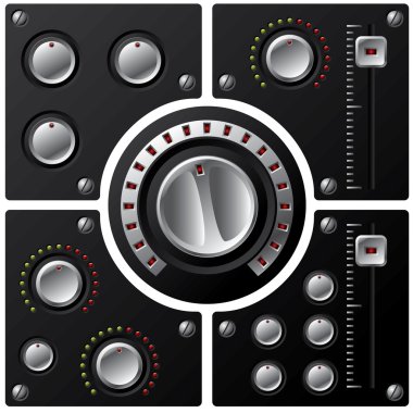 Hi-fi knobs with LED 2 clipart