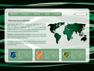 Green lined web template clipart