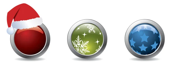 圣诞按钮 — 图库矢量图片
