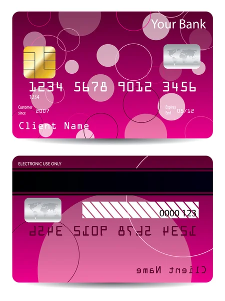 Tarjeta de crédito rosa — Vector de stock