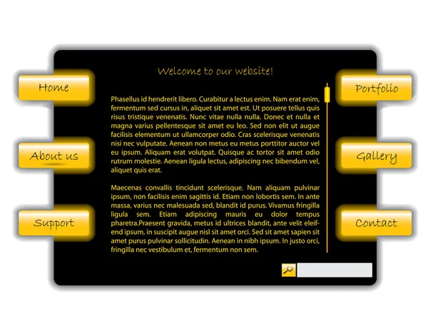 Modèle web jaune et noir — Image vectorielle