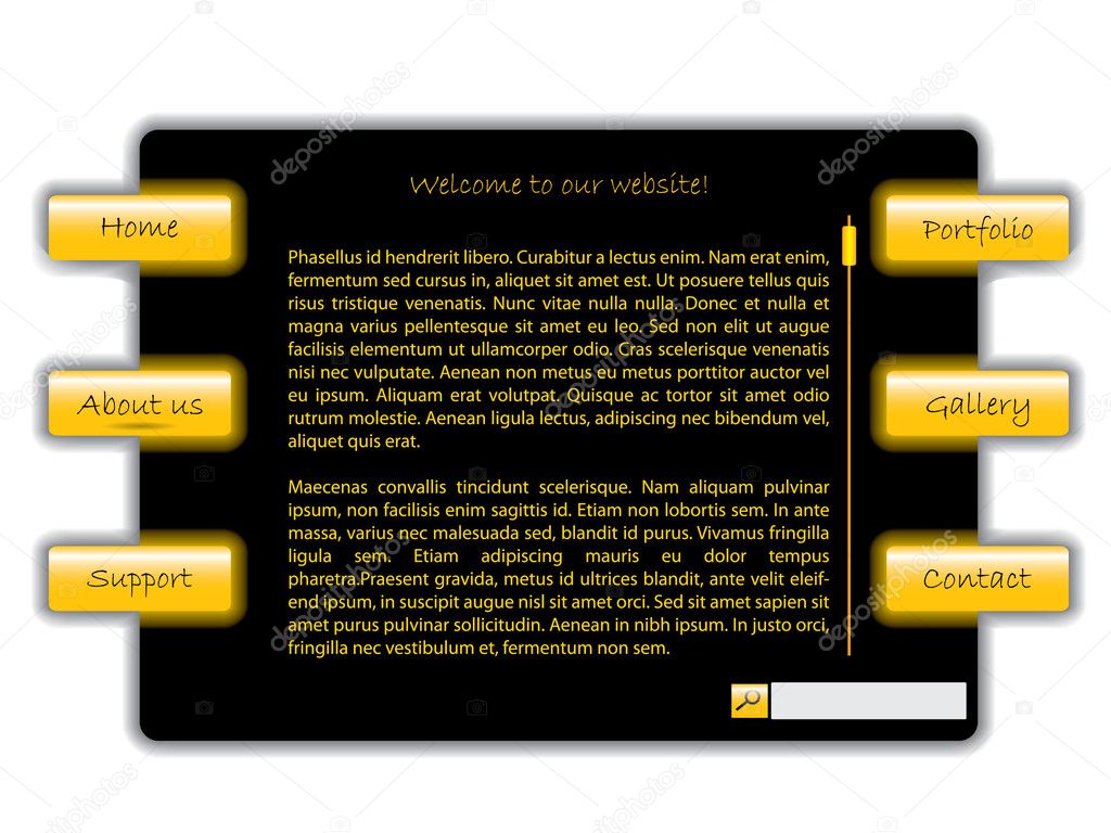 Yellow and black web template