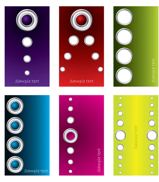 Rings & buttons business card set — Stock Vector