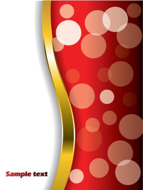 Cool bubbles on red with gold wave clipart