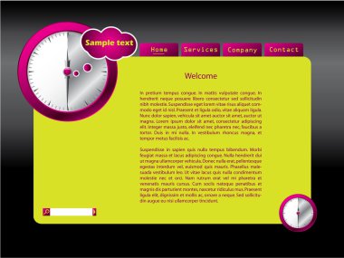 Clocked website template clipart