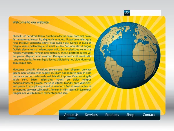 Ηλιοφάνειας web πρότυπο — Διανυσματικό Αρχείο