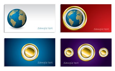 Globes and buttons business set clipart