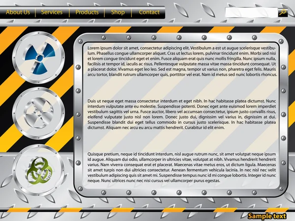 Biohazard construction web template — Stock Vector