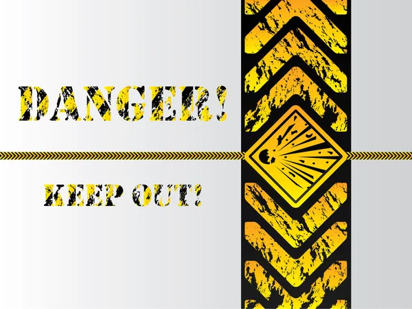 Grunge danger background sign — Stock Vector