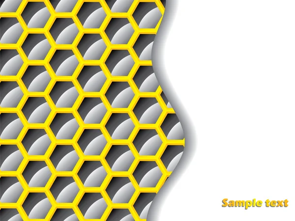 黒と黄色の六角形の背景 — ストックベクタ