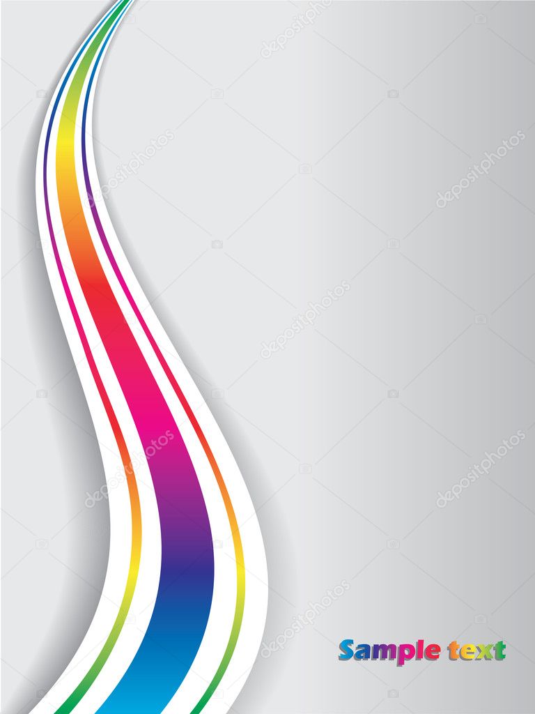 Rainbow wave with white stripes