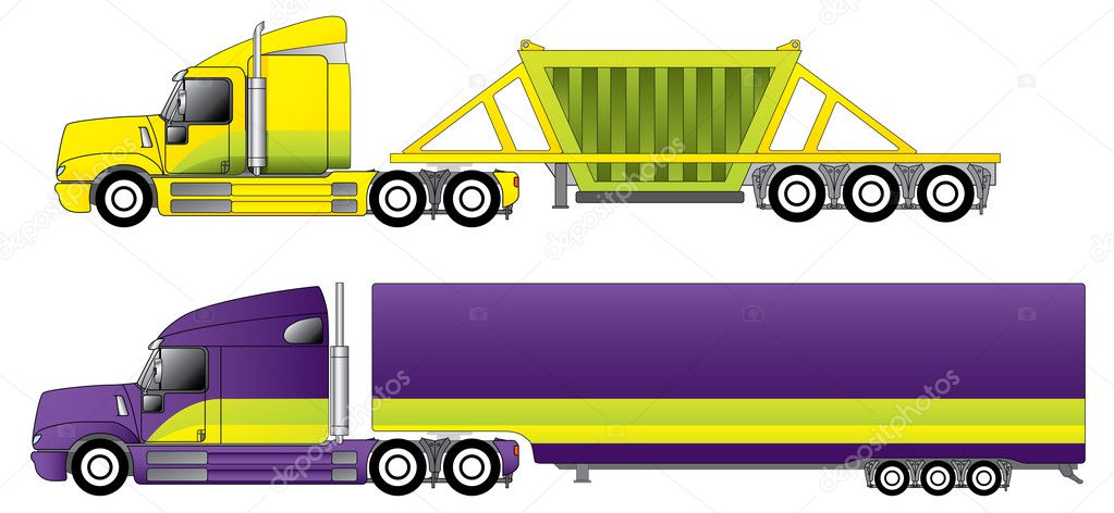Conventional trucks with reefer and dump