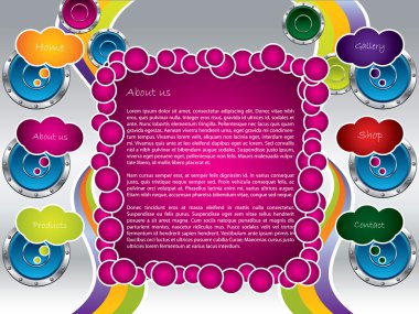 Speakers and bubbles web template clipart