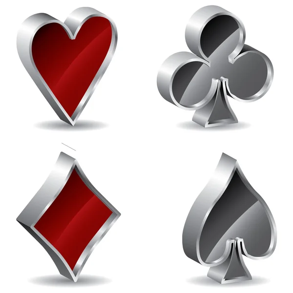 3D pokera znaki — Wektor stockowy