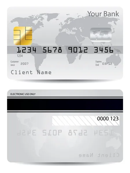 Grijze creditcard — Stockvector