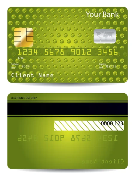 Grün strukturierte Kreditkarte — Stockvektor