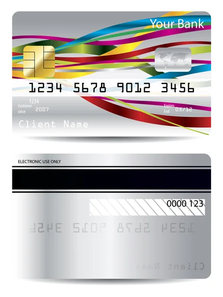 功能区设计的信用卡上 — 图库矢量图片