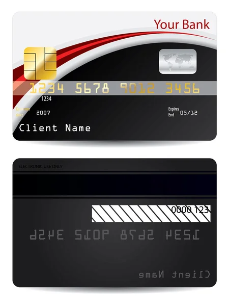 Rosso con carta bancaria nera — Vettoriale Stock