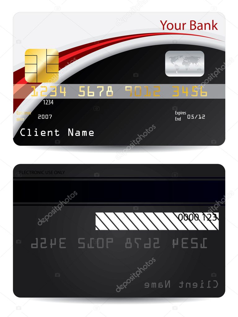 Red with black bank card