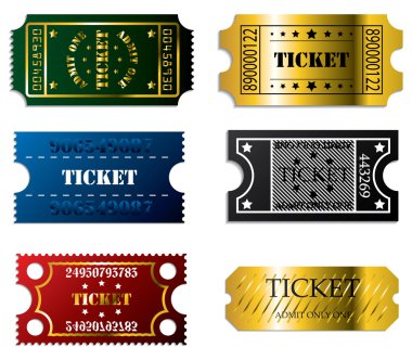 Various tickets clipart