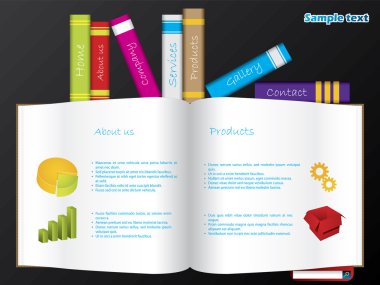 Books web template with vivid colors clipart