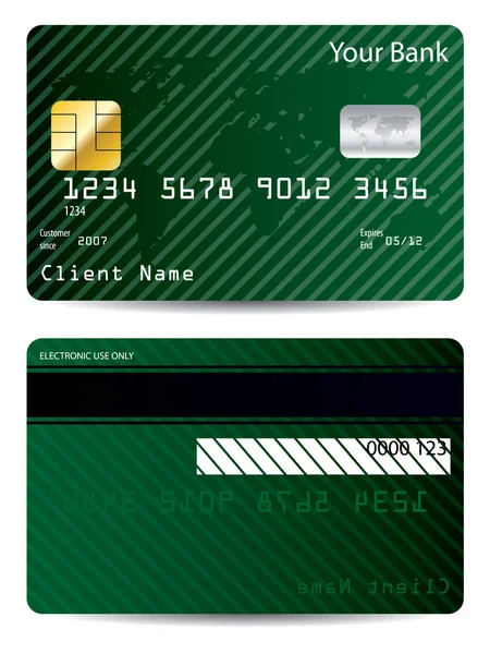 Randig världen kreditkort design — Stock vektor