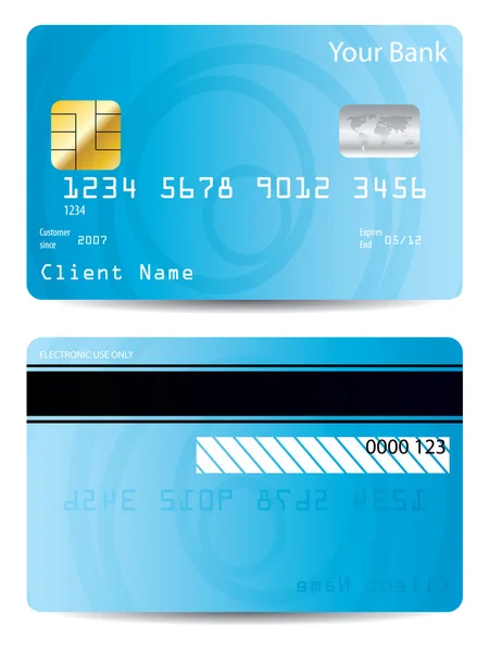 Cool blue credit card design — Stok Vektör