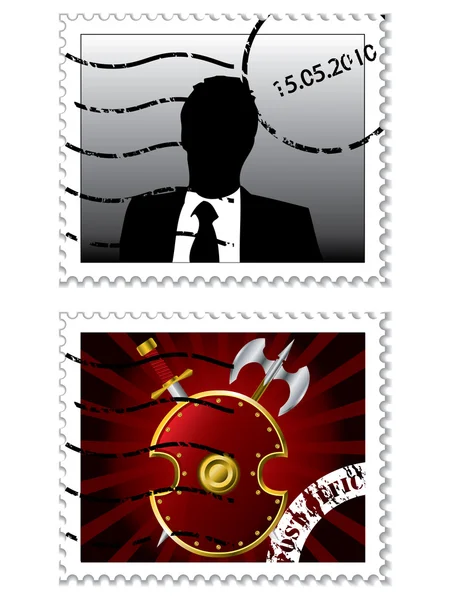 Selos postais — Vetor de Stock
