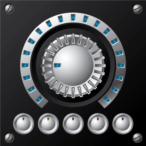 Botão de volume led azul com botões — Vetor de Stock
