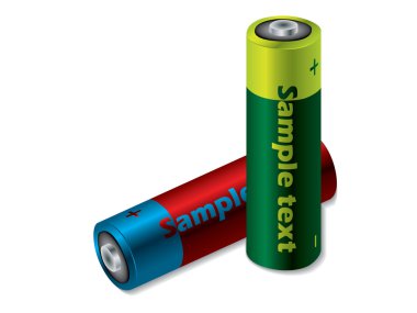 Colorful batteries clipart