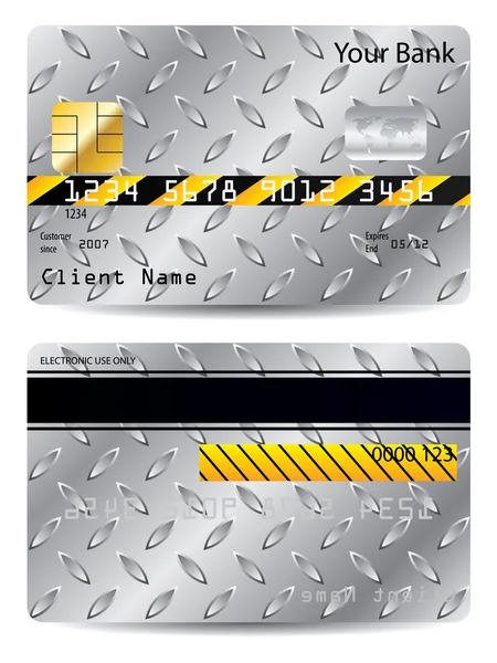 金属のクレジット カード — ストックベクタ
