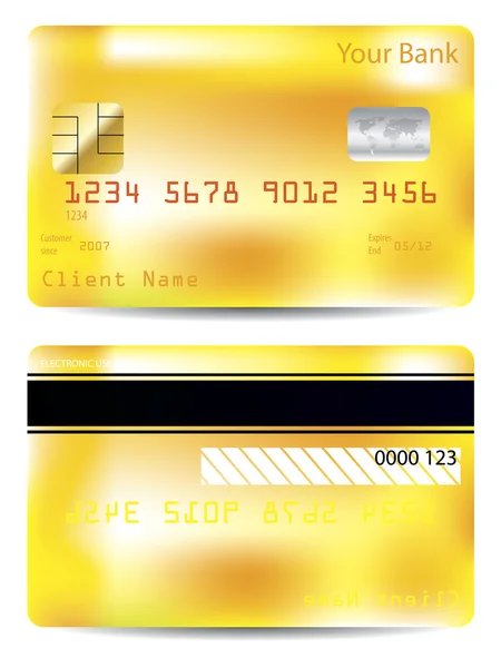 Cool yellow credit card — Stock Vector