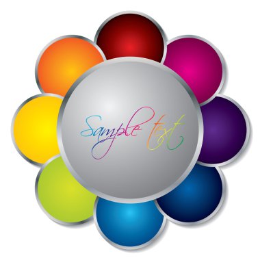 Rainbow like flower shape clipart