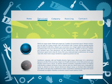 Tool design website template clipart