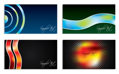 Cool colors business card set clipart