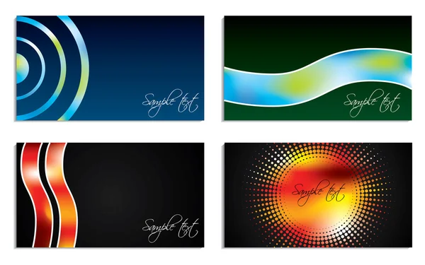 Cool colors business card set — Stock Vector