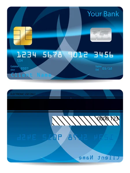Tarjeta de crédito azul abstracta — Archivo Imágenes Vectoriales
