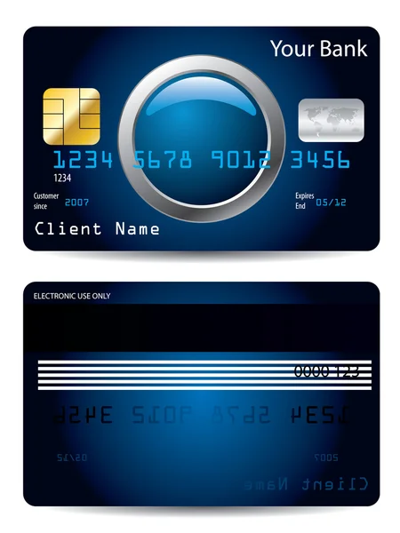 酷信用卡与按钮 — 图库矢量图片