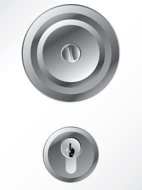 Door knob with lock clipart