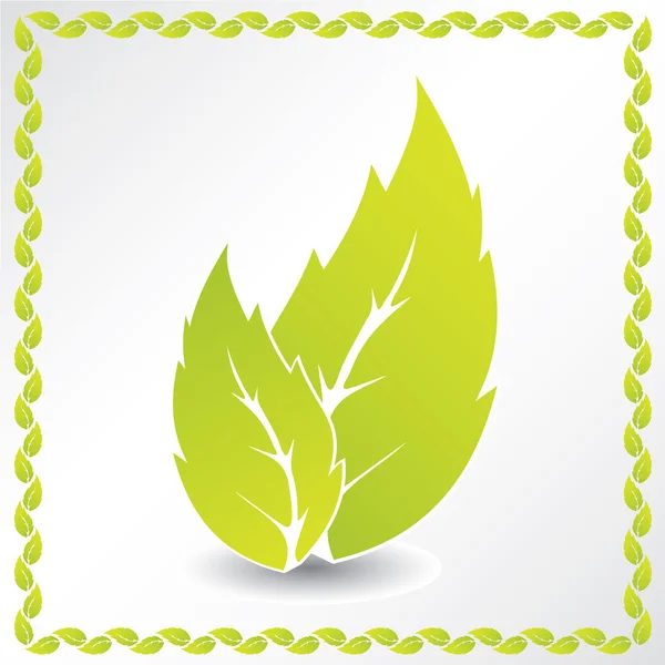 Fundo ecológico com moldura foliar — Vetor de Stock