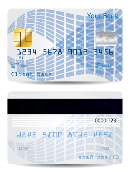 Waved credit card design — Stock Vector