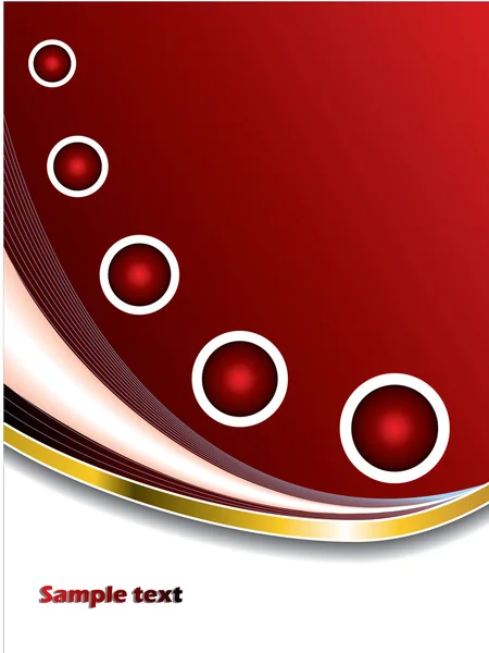 Rojo abstracto con anillos blancos — Vector de stock