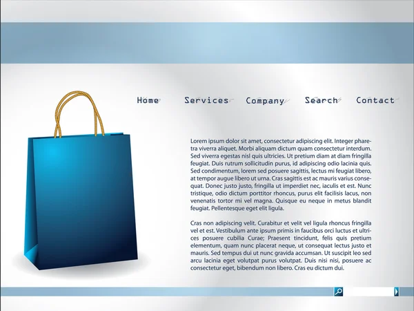 Ιστοσελίδα πρότυπο με paperbag — Διανυσματικό Αρχείο